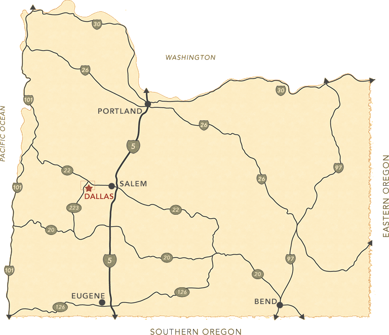 Map of Northwest Oregon